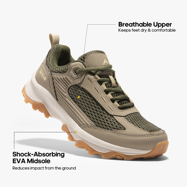Women's Lightweight Breathable Mesh Hiking Shoes - OLIVE GREEN - 5